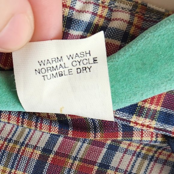 NEW Vintage Levi’s 80's Tapered Fit Plaid Easy Care Blend Button Up Shirt sz M - Picture 12 of 12